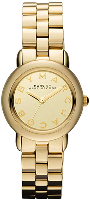 Marc Jacobs Mini Marci Gold Dial Gold Stainless Steel Strap Watch for Women - MBM3174