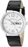 Marc Jacobs Fergus White Dial Black Leather Strap Watch for Men - MBM5076