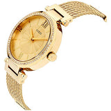 Guess Soho Champagne Dial Stainless Steel Mesh Bracelet Watch For Women - W0638L2