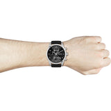 Hugo Boss Skymaster Black Dial Black Leather Strap Watch for Men - 1513782