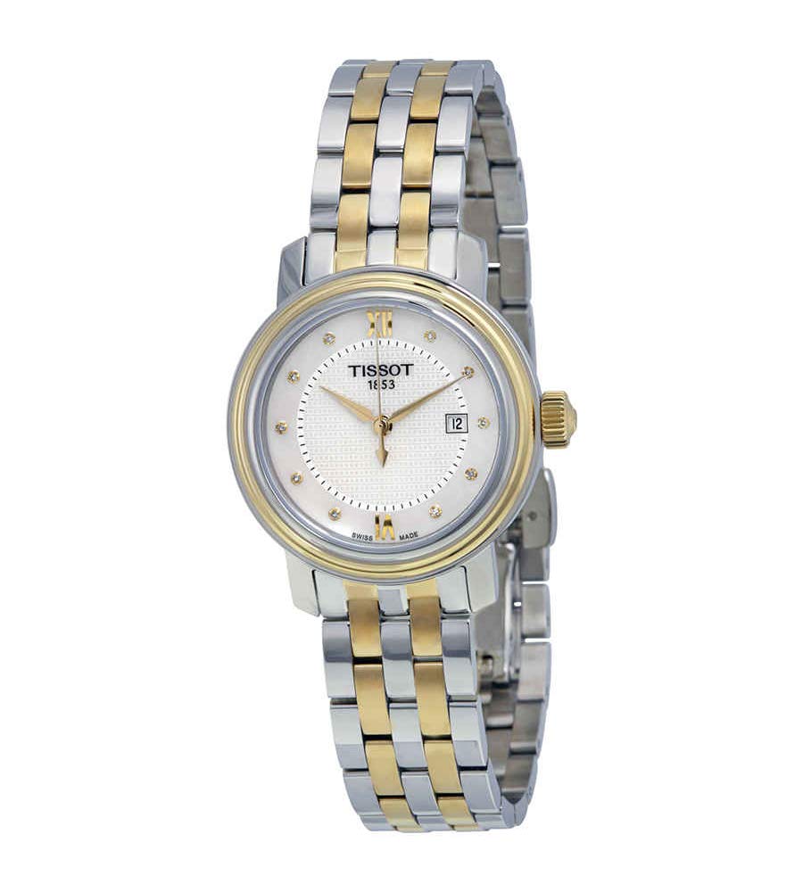Tissot T Classic Bridgeport Mother of Pearl Dial Two Tone Steel Strap Watch For Women - T097.010.22.116.00