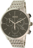 Hugo Boss Associate Black Dial Silver Steel Strap Watch for Men - 1513267