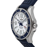 Breitling Superocean II Automatic 42mm White Dial Blue Rubber Strap Watch for Men - A17366D81A1S2