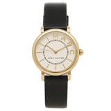 Marc Jacobs Roxy Champagne Dial Black Leather Strap Watch for Women - MJ1537