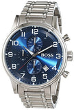 Hugo Boss Aeroliner Blue Dial Silver Steel Strap Watch for Men - 1513183