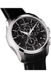 Tissot T Classic Couturier Chronograph Black Dial Black Leather Strap Watch For Men - T035.617.16.051.00