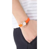 Marc Jacobs Henry Dinky White Dial Orange Leather Strap Watch for Women - MBM1236