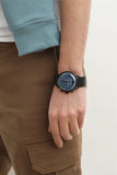 Emporio Armani Aviator Chronograph Blue Dial Black Mesh Bracelet Watch For Men - AR11201