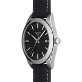 Tissot Gentleman Black Dial Black Leather Strap Watch For Men - T127.410.16.051.00