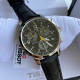 Tissot T Race PRC 200 Chronograph Quartz Black Dial Black Leather Strap Watch for Men - T17.1.526.52