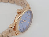 Marc Jacobs Mini Baker Blue Dial Rose Gold Stainless Steel Strap Watch for Women - MBM3285