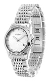 Gucci G Timeless Diamonds Mother of Pearl Dial Silver Steel Strap Watch For Women - YA126510
