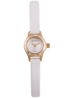 Marc Jacobs Blade White Dial White Leather Strap Watch for Women - MBM1344