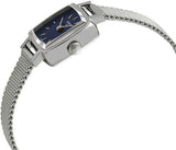 Tissot Lovely Square Blue Dial Silver Mesh Bracelet Watch For Women - T058.109.11.041.00