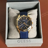 Guess Catalina Blue Gold Tone Blue Silicone Strap Watch For Women - W0562L2