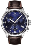 Tissot Chrono XL Classic Blue Dial Brown Leather Strap Watch For Men - T116.617.16.047.00