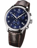 Tissot Chrono XL Classic Blue Dial Brown Leather Strap Watch For Men - T116.617.16.047.00