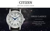 Citizen Eco Drive Silver Dial Black Leather Strap Watch For Men - AO9000-06B