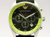 Emporio Armani Chronograph Black Dial Black Rubber Strap Watch For Men - AR5865