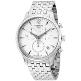 Tissot T Classic Tradition Chronograph White Dial Silver Mesh Bracelet Watch For Men - T063.617.11.037.00