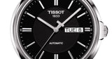 Tissot Automatics III Day Date Black Dial Black Leather Strap Watch For Men - T065.430.16.051.00