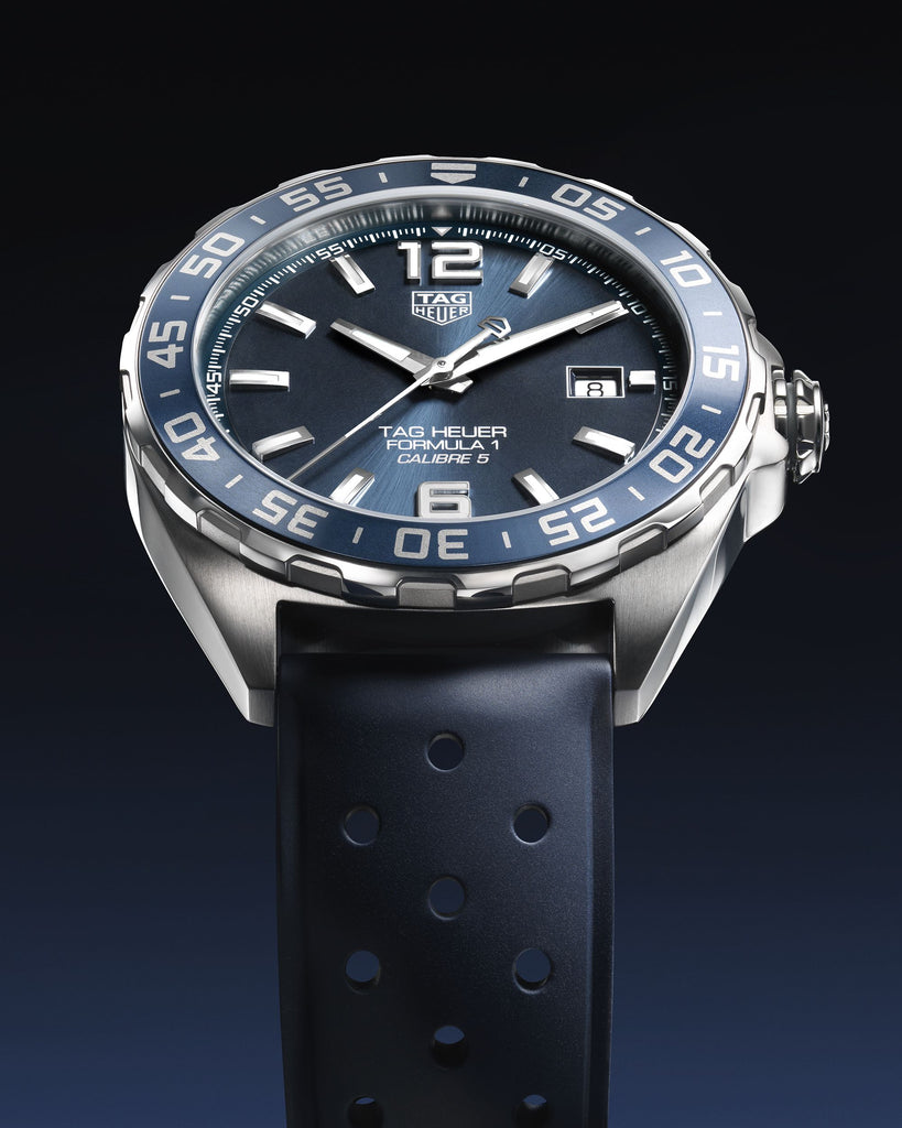 Tag Heuer Formula 1 Bucherer Blue Edition Blue Dial Blue Calfskin Strap Watch for Men - WAZ2015