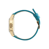 Marc Jacobs Baby Dave Champagne Dial Teal Leather Strap Watch for Women - MBM1263