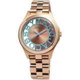 Marc Jacobs Henry Rose Gold Dial Stainless Steel Strap Watch for Women - MBM3296