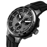 Tissot T Race Cycling Chronograph Black Dial Black Rubber Strap Watch For Men - T111.417.37.441.03