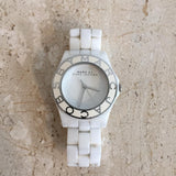 Marc Jacobs Marc White Dial Ceramic Strap Watch for Women - MBM9500