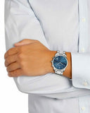 Hugo Boss Commander Blue Dial Silver Steel Strap Watch for Men - 1513434