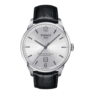 Tissot Chemin Des Tourelles Powermatic 80 Silver Dial Black Leather Strap Watch For Men - T099.407.16.037.00