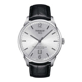 Tissot Chemin Des Tourelles Powermatic 80 Silver Dial Black Leather Strap Watch For Men - T099.407.16.037.00