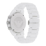 Emporio Armani Ceramic Chronograph White Dial White Ceramic Strap Watch For Men - AR1424