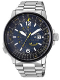 Citizen Promaster Nighthawk Eco Drive Navy Blue Dial Silver Steel Strap Watch For Men - BJ7006-56L