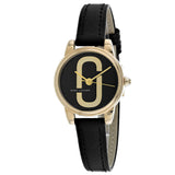 Marc Jacobs Corie Black Dial Black Leather Strap Watch for Women - MJ1580