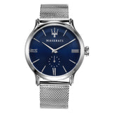 Maserati Epoca Blue Dial Silver Mesh Bracelet Watch For Men - R8853118006