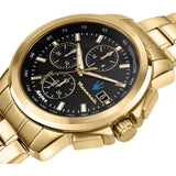 Maserati Successo Black Dial Gold Stainless Steel Watch For Men - R8873645002