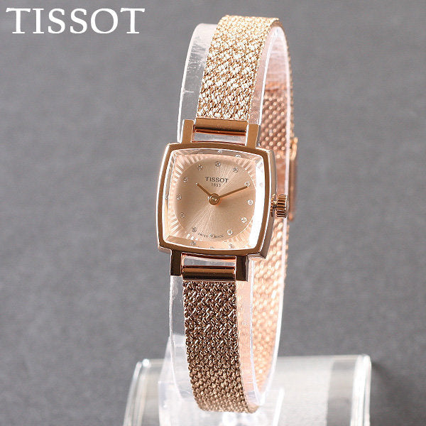 Tissot Lovely Square Lady Quartz Rose Gold Dial Rose Gold Mesh Bracelet Watch For Women - T058.109.33.456.00