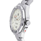 Tag Heuer Aquaracer Quartz Chronograph White Dial Silver Steel Strap Watch for Men - WAY111Y.BA0928