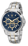 Maserati Successo 44mm Chronograph Quartz Blue Dial Silver Steel Strap Watch For Men - R8873621016