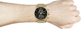 Hugo Boss Skymaster Black Dial Gold Mesh Bracelet Watch for Men - 1513838