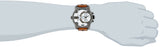 Diesel SBA Dual Time Chronograph White Dial Brown Leather Strap Watch For Men - DZ7269