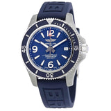 Breitling Superocean 44mm Automatic Blue Dial Blue Rubber Strap Watch for Men - A17367D81C1S2