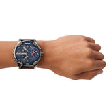 Diesel Mr Daddy Blue Dial Brown Leather Strap Watch For Men - DZ7314