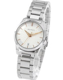 Gucci G Timeless Silver Dial Silver Steel Strap Watch For Women - YA126523