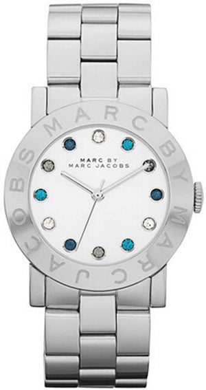 Marc Jacobs Amy White Dial Silver Steel Strap Watch for Women - MBM3140