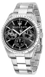 Maserati Competizione Chronograph Black Dial Silver Steel Strap Watch For Men - R8853100014