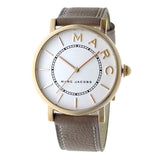 Marc Jacobs Roxy White Dial Cement Leather Strap Watch for Women - MJ1533