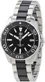 Tag Heuer Aquaracer Quartz 35mm Black Dial Two Tone Steel Strap Watch for Men - WAY131A.BA0913